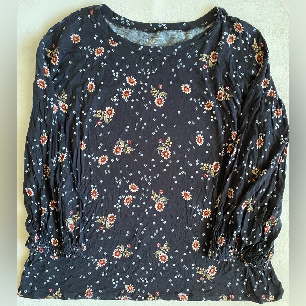 LOFT Floral Top, Size L
